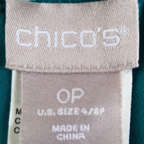 NWT Chicos Asymmetrical Teal Green Blouse - Picture 7 of 7
